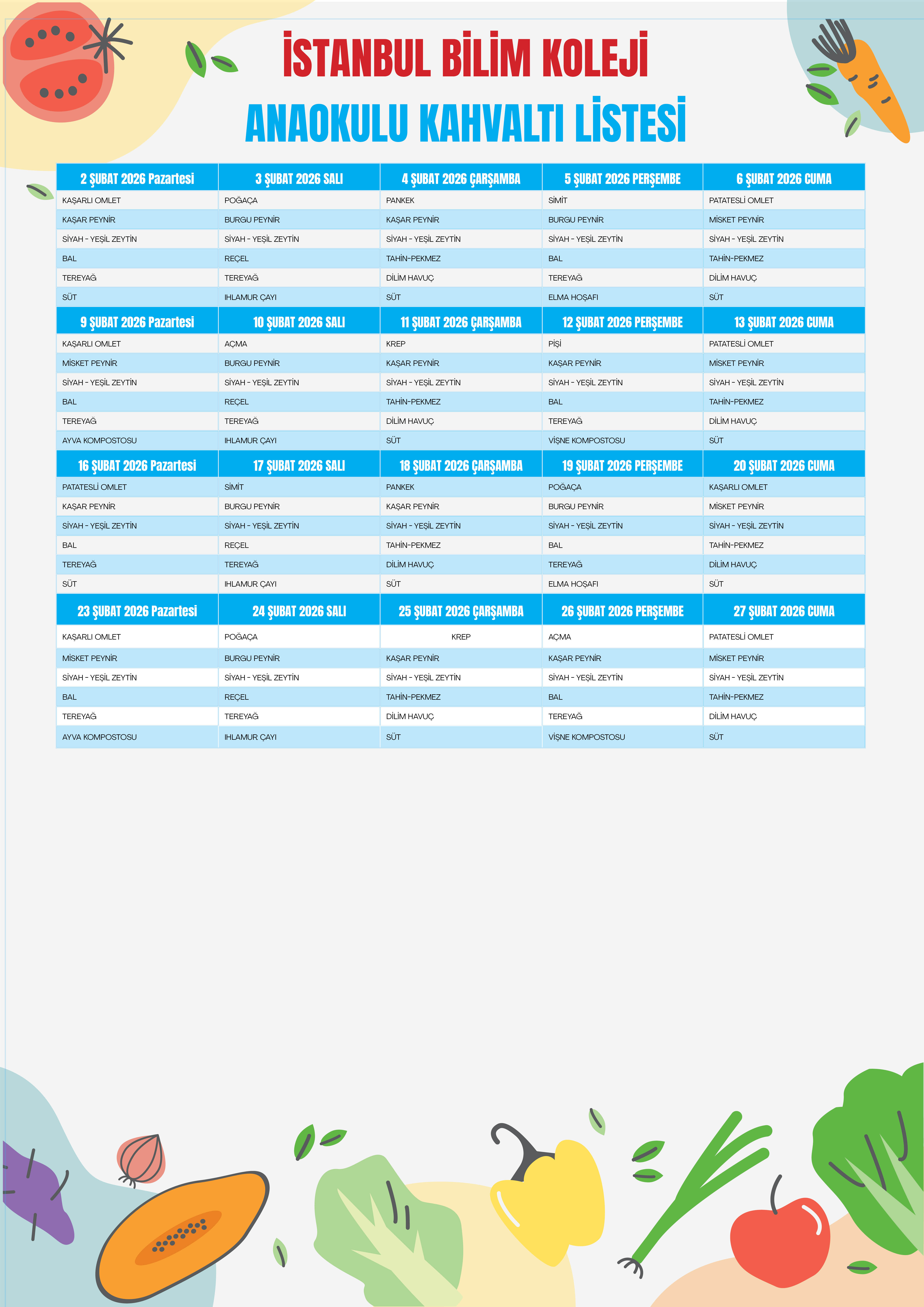 XAnaokulu Kahvaltı Listesi copy